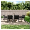 Image de Lot de 6 chaise exterieur empilable non pliable H. 83 cm en rotin noir