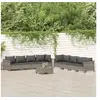 Image de Salon de jardin modulable resine tressee gris 9 pieces 63 x 63 x 55.5 cm 8 personnes