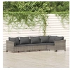 Image de Salon de jardin modulable 5 pieces 5 personnes gris 63 x 63 x 55.5 cm resine tressee
