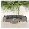 Image de Salon de jardin modulable gris 6 pieces resine tressee 63 x 63 x 55.5 cm 6 personnes