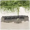 Image de Salon de jardin modulable gris 8 pieces resine tressee 63 x 63 x 55.5 8 personnes
