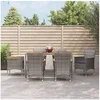 Image de 7-delige Tuinset met kussens poly rattan grijs3187367