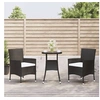 Image de Ensemble de bistro de jardin 3 pcs coussins noir poly rotin, ensemble de bistrot, ensemble de bistrot extérieur, 3187414