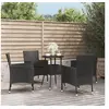 Image de Ensemble de bistro de jardin 5 pcs coussins noir poly rotin, ensemble de bistrot, ensemble de bistrot extérieur, 3187417