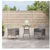 Image de Ensemble de bistro de jardin 3 pcs coussins gris poly rotin, ensemble de bistrot, ensemble de bistrot extérieur, 3187418