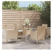 Image de 5-delige Bistroset met kussens poly rattan beige3187421