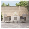 Image de 3-delige Bistroset met kussens poly rattan grijs3187424