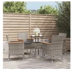 Image de 5-delige Bistroset met kussens poly rattan grijs3187425