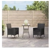 Image de Ensemble de bistro de jardin 3 pcs coussins noir poly rotin, ensemble de bistrot, ensemble de bistrot extérieur, 3187426