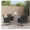 Image de Ensemble de bistro de jardin 5 pcs coussins noir poly rotin, ensemble de bistrot, ensemble de bistrot extérieur, 3187427