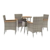 Image de Salon de jardin resine tressee gris 5 pieces 55.0 x 75 x 75