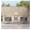 Image de Ensemble de bistro de jardin 3 pcs coussins gris poly rotin, ensemble de bistrot, ensemble de bistrot extérieur, 3187434