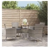 Image de 5-delige Bistroset met kussens poly rattan grijs3187435