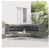 Image de Salon de jardin modulable gris resine tressee 6 pieces 65.0 x 65 x 75 cm 6 personnes