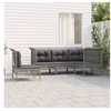 Image de Salon de jardin modulable resine tressee gris 5 pieces 5 personnes