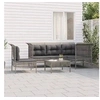 Image de Salon de jardin modulable 6 pieces resine tressee 6 personnes 65.0 x 65 x 75 cm gris