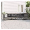 Image de Salon de jardin modulable 6 personnes resine tressee 6 pieces 65.0 x 65 x 75 cm gris