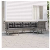 Image de Salon de jardin modulable resine tressee gris 6 pieces 65 x 55 x 75 6 personnes