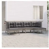 Image de Salon de jardin modulable 6 personnes gris resine tressee 65 x 65 x 75 cm 6 pieces
