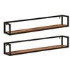 Image de Wandschappen 2 st 110x17x17 cm massief acaciahout en ijzer353794