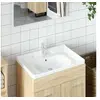 Image de Evier de Salle de Bain, Lavabo avec Trou de Trop-plein, Lave-mains, Vasque à Poser Toilette Salle d'Eau Maison, Blanc 153705