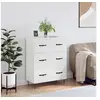 Image de Buffet Blanc brillant 69,5x34x90 cm Bois d ingénierie