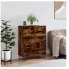 Image de Buffet, Armoire avec Pieds et 3 Tiroirs, Commode de Rangement, Organisateur de Salon Intérieur, Moderne, Chêne Fumé Bois d'Ingénierie 827849