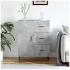 Image de Buffet gris béton 69,5x34x90 cm bois d ingénierie