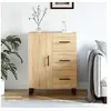 Image de Buffet, Armoire avec 2 Compartiments et 3 Tiroirs, Meuble de Rangement avec Pieds, Organisateur de Salon, Moderne, Chêne Sonoma Bois d'Ingénierie