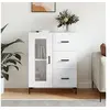 Image de Buffet Blanc brillant 69,5x34x90 cm Bois d'ingénierie828046