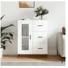 Image de Buffet Blanc brillant 69,5x34x90 cm Bois d'ingénierie828062