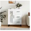 Image de Buffet Blanc brillant 69,5x34x90 cm Bois d ingénierie
