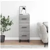 Image de Buffet, Armoire Latérale avec 3 Tiroirs, Commode avec Pieds, Meuble de Rangement Salle de Séjour, Moderne, Sonoma Gris Bois d'Ingénierie