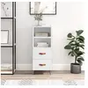 Image de Buffet Blanc brillant 34,5x34x90 cm Bois d ingénierie