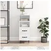 Image de Buffet Blanc brillant 34,5x34x90 cm Bois d'ingénierie828662