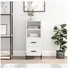 Image de Buffet Blanc brillant 34,5x34x90 cm Bois d'ingénierie828678