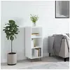 Image de Buffet blanc brillant 34,5x32,5x90 cm bois d'ingénierie828726