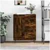 Image de Buffet, Armoire Latérale, Meuble de Rangement, Organisateur de Salon Salle de Séjour Intérieur, Moderne, Chêne Fumé Bois d'Ingénierie 830257
