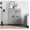 Image de Buffet, Armoire Latérale, Meuble de Rangement, Organisateur de Salon Salle de Séjour Intérieur, Moderne, Sonoma Gris Bois d'Ingénierie