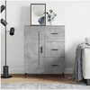 Image de Buffet, Armoire Latérale, Meuble de Rangement, Organisateur de Salon Salle de Séjour Intérieur, Moderne, Gris Béton Bois d'Ingénierie