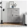 Image de Buffet, Armoire Latérale, Meuble de Rangement, Organisateur de Salon Salle de Séjour Intérieur, Moderne, Sonoma Gris Bois d'Ingénierie