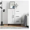 Image de Buffet Blanc brillant 69,5x34x90 cm Bois d'ingénierie830286