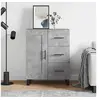 Image de Buffet, Armoire avec 2 Compartiments et 3 Tiroirs, Meuble de Rangement, Organisateur de Salon Intérieur, Moderne, Gris Béton Bois d'Ingénierie 830288