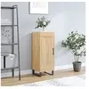 Image de Buffet, Armoire Latérale avec 3 Compartiments, Placard avec Porte et Pieds, Meuble avec Rangement Salon, Moderne, Chêne Sonoma Bois d'Ingénierie