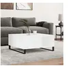Image de Table Basse, Table d'Appoint avec Rangement, Bout de Canapé avec Pieds, Meuble de Salon Salle de Séjour, Moderne, Blanc Bois d'Ingénierie