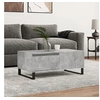 Image de Table Basse, Table d'Appoint avec Tiroir, Bout de Canapé avec Pieds, Meuble de Rangement Salle de Séjour, Moderne, Gris Béton Bois d'Ingénierie