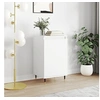 Image de Buffet, Armoire Latérale avec Porte et 2 Compartiments, Meuble de Rangement avec Pieds Salle de Séjour, Moderne, Blanc Bois d'Ingénierie