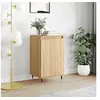 Image de Buffet, Armoire Latérale avec Porte et 2 Compartiments, Meuble de Rangement avec Pieds Salle de Séjour, Moderne, Chêne Sonoma Bois d'Ingénierie