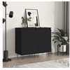 Image de Buffets 2 pcs noir 40x35x70 cm bois d'ingénierie