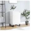 Image de Buffet, Armoire Latérale avec Porte et 2 Compartiments, Meuble de Rangement avec Pieds Salle de Séjour, Moderne, Blanc Bois d'Ingénierie